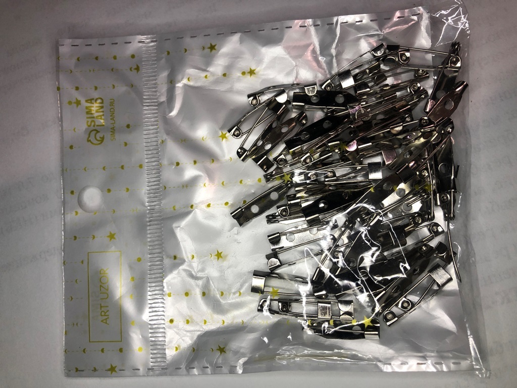 Фотография покупателя товара Основа для творчества «Значок с булавкой», фурнитура, набор 60 шт., под серебро, 0.5×2 см - Фото 6