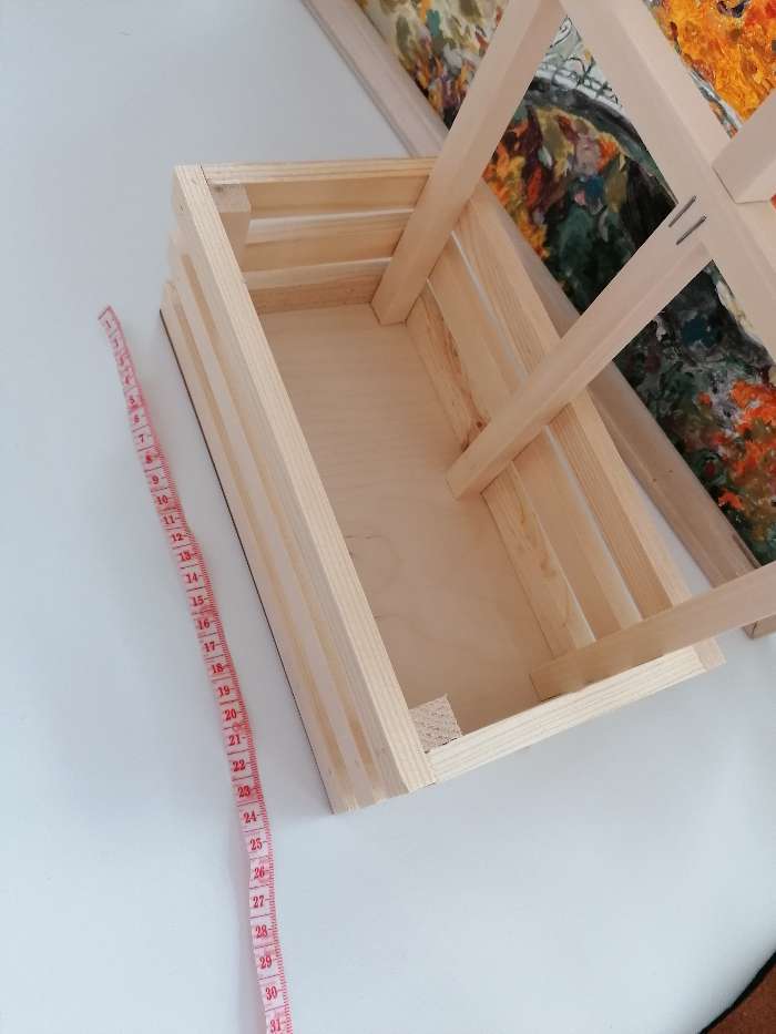 Фотография покупателя товара Кашпо деревянное 24,5×13,5×9/30 см "Букет под окном", с ручкой, натуральный - Фото 6