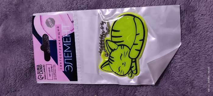 Фотография покупателя товара Светоотражающий элемент «Кошечка», двусторонний, 5.5×3.7 см, МИКС - Фото 2