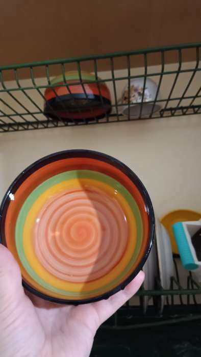 Фотография покупателя товара Салатник Доляна «Индия», 300 мл, d=11 см, керамика, разноцветный - Фото 4