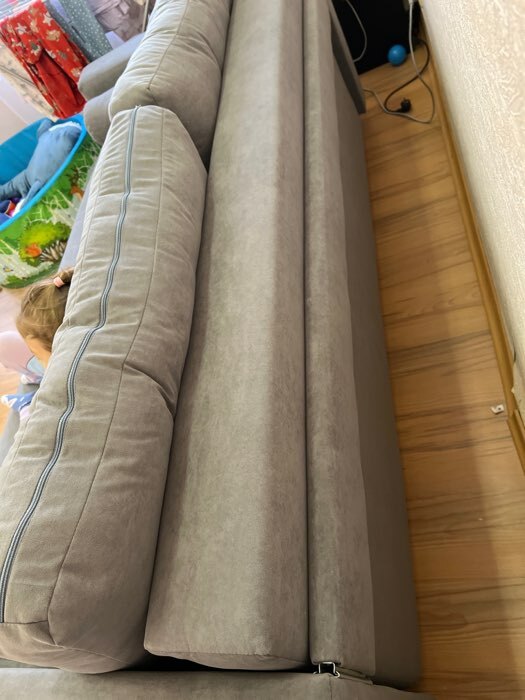 Фотография покупателя товара Прямой диван «Киото», механизм еврокнижка, велюр, цвет серый - Фото 3