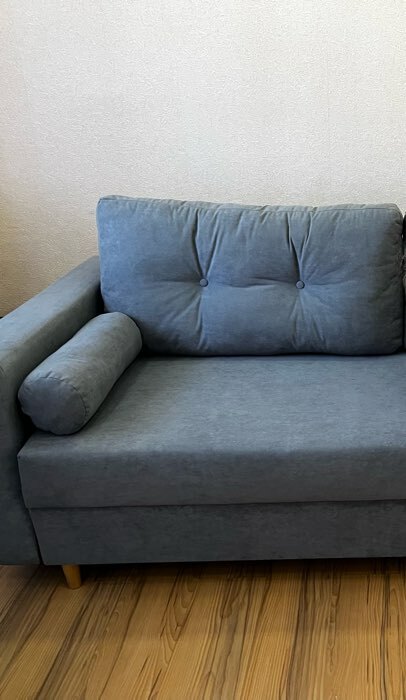 Фотография покупателя товара Прямой диван «Киото», механизм еврокнижка, велюр, цвет серый - Фото 4