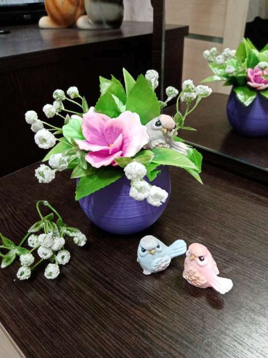 Фотография покупателя товара Горшок для цветов с поддоном «Япония», 125 мл, d=8 см, h=6,5 см, цвет фисташковый