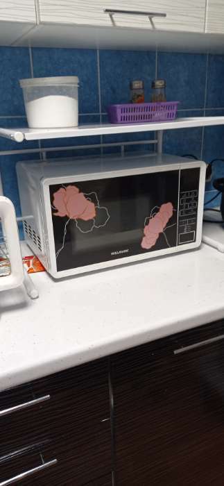 Фотография покупателя товара Этажерка для микроволновой печи, 56×38×35,5 см, цвет белый - Фото 1