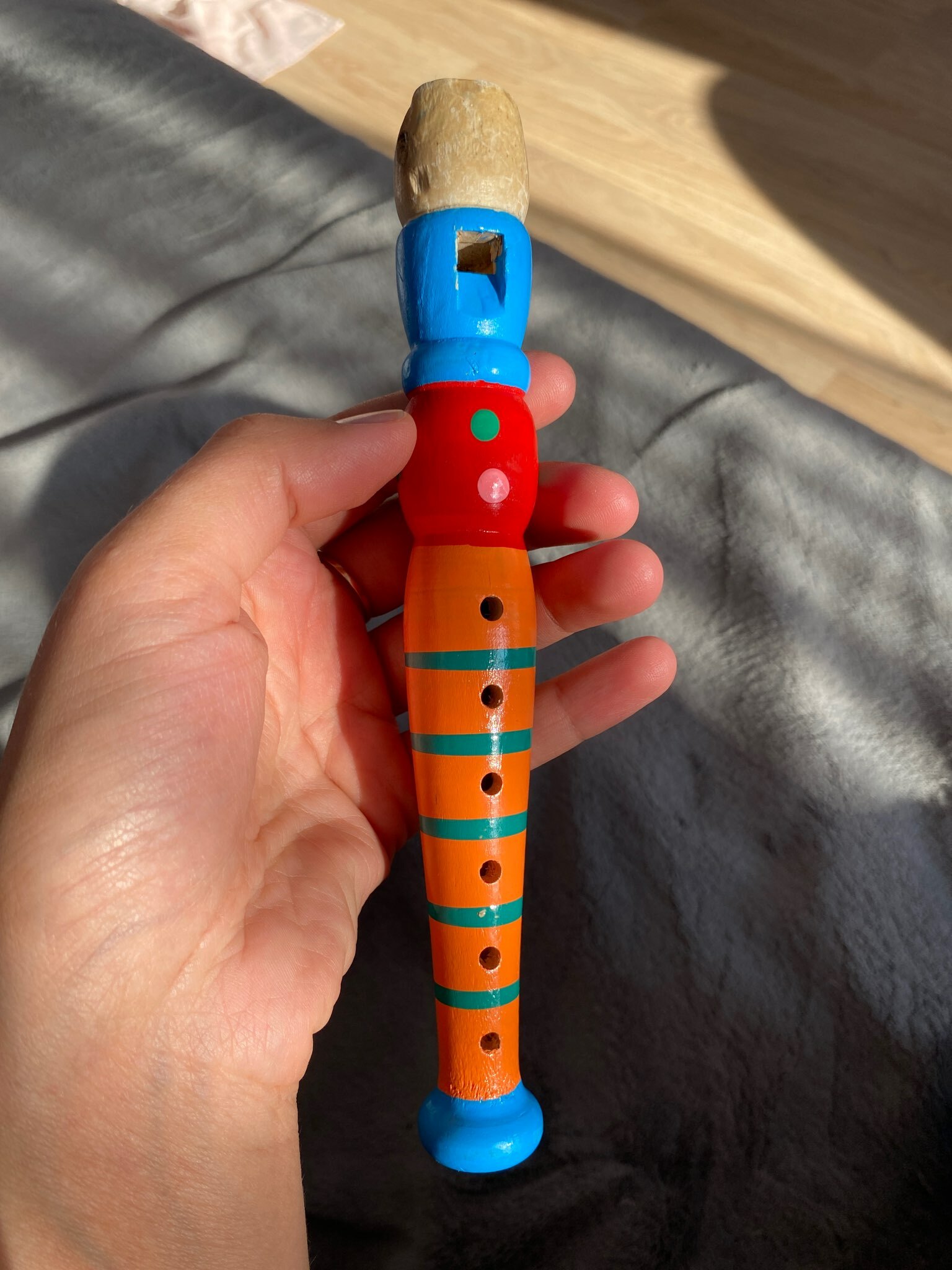 Фотография покупателя товара Музыкальная игрушка «Дудочка средняя», цвета МИКС - Фото 4