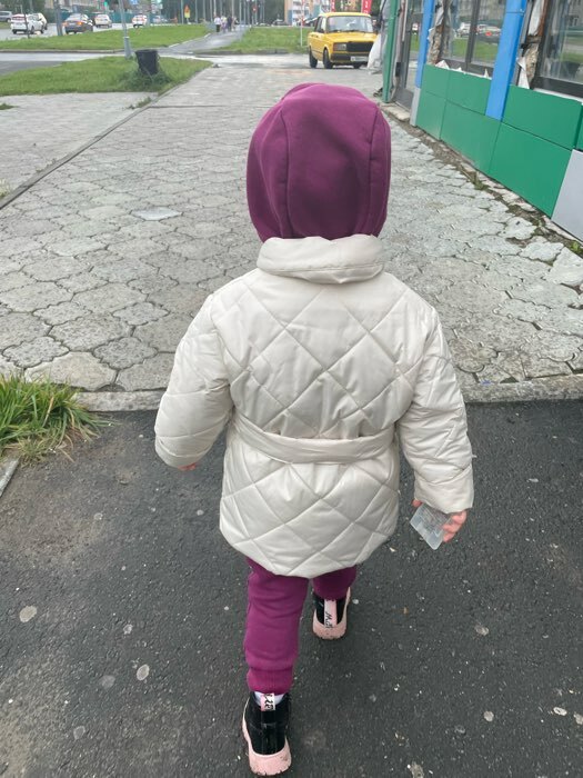 Фотография покупателя товара Куртка детская стеганая, цвет латте, рост 104 см - Фото 2