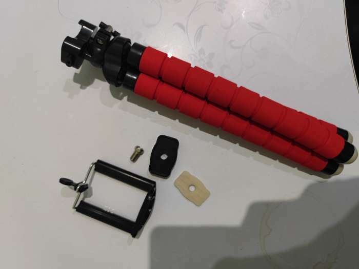 Фотография покупателя товара Штатив-тренога Luazon настольный, для телефона, гибкие ножки, 26 см, красный