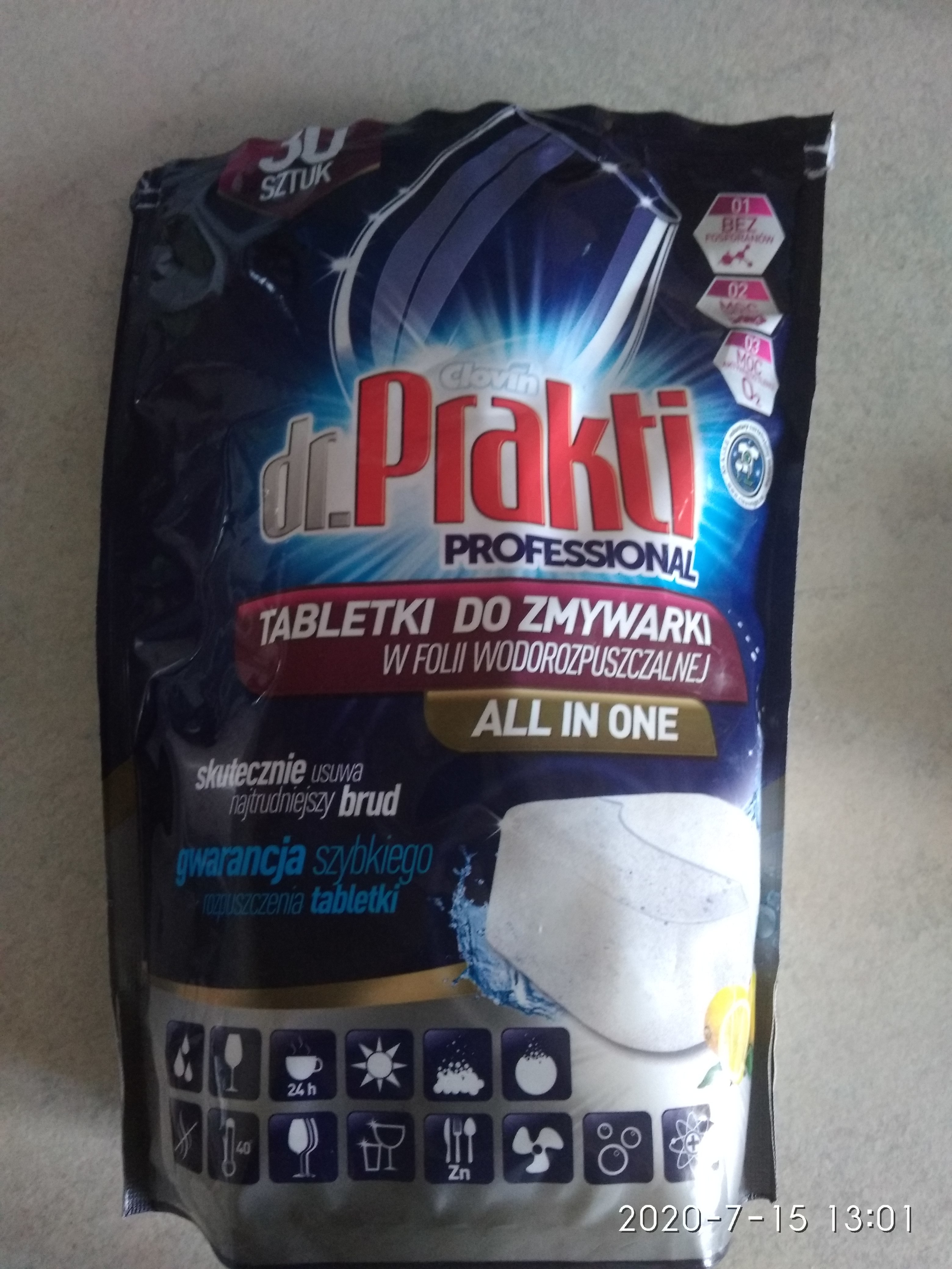 Фотография покупателя товара Таблетки для посудомоечных машин dr. Prakti tablets in a soluble foil, 30 шт