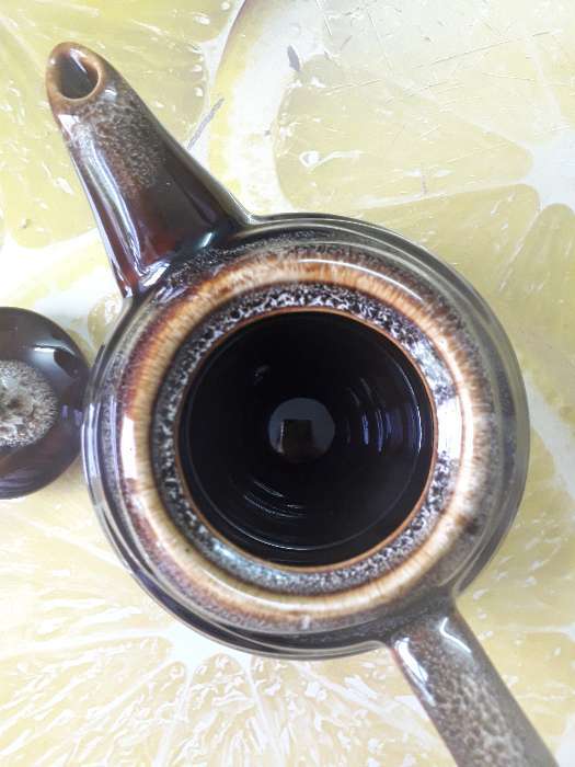 Фотография покупателя товара Чайник для заварки "Волна", коричневый, керамика, 0.8 л - Фото 3