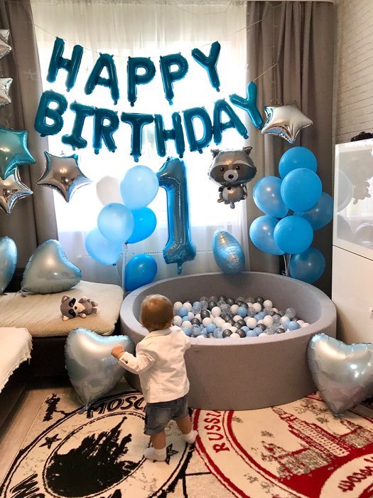Фотография покупателя товара Шар фольгированный 16" «Happy Birthday», заглавные буквы, цвет голубой - Фото 8