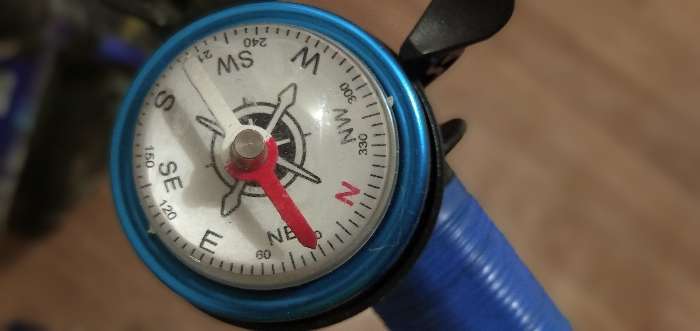 Фотография покупателя товара Звонок велосипедный с компасом, цвет синий - Фото 1