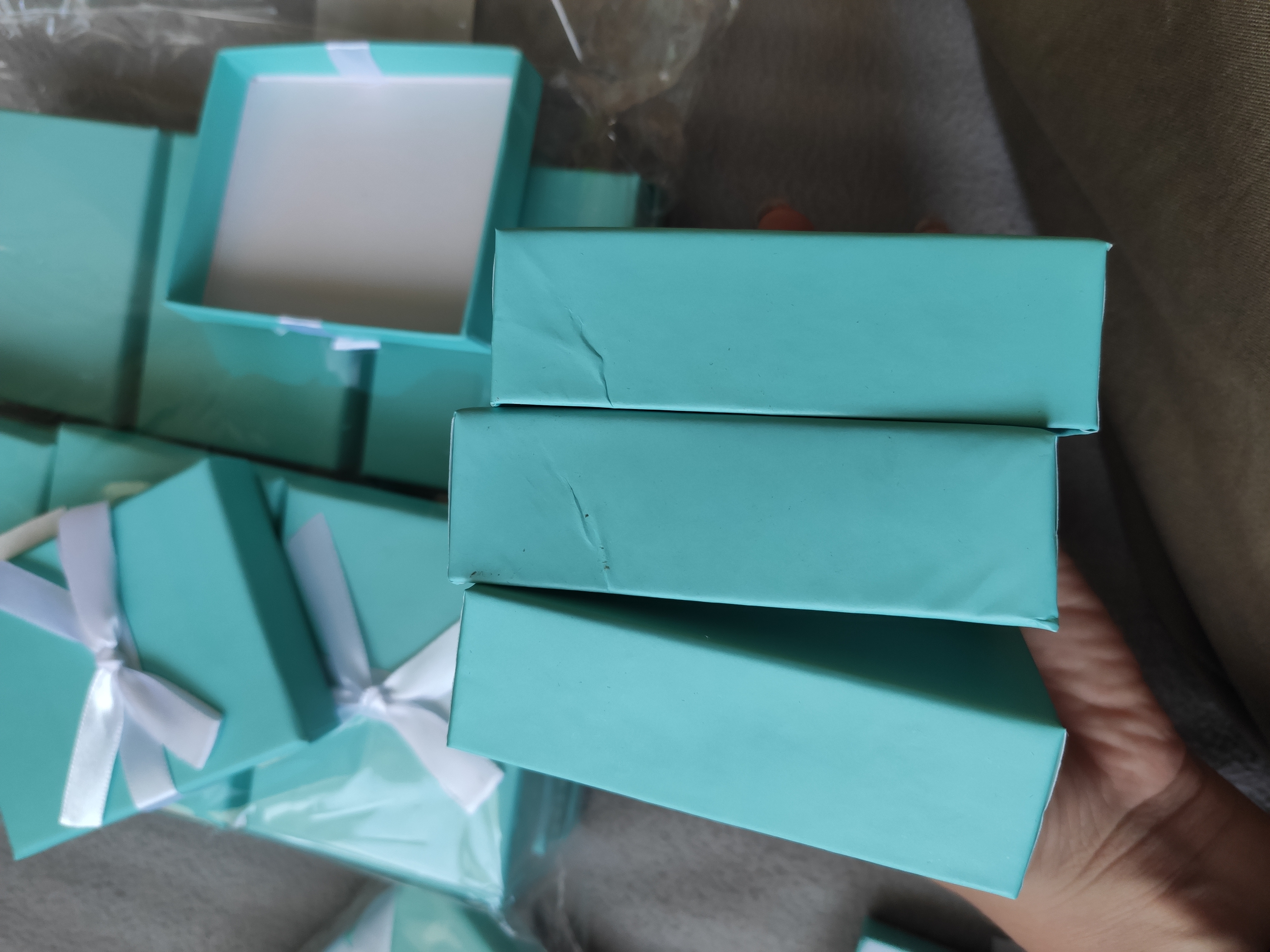 Фотография покупателя товара Коробочка подарочная под набор "Тиффани", 7x9 (размер полезной части 6,5х8,5см), цвет голубой - Фото 6