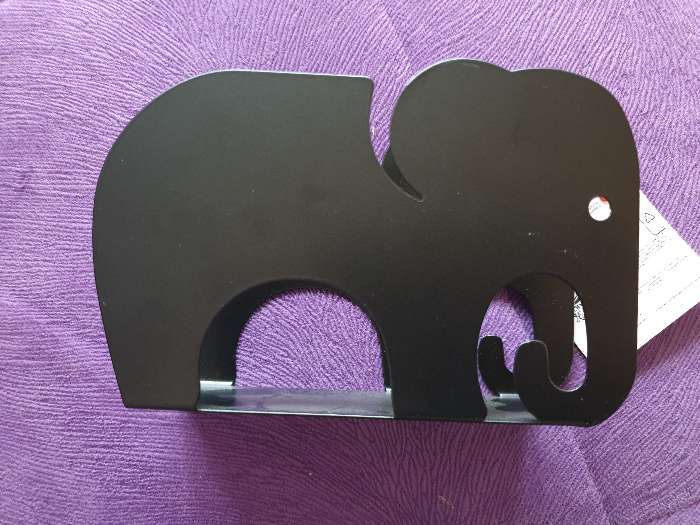 Фотография покупателя товара Салфетница «Слон», 14,5×4×9,5 см, цвет чёрный - Фото 1