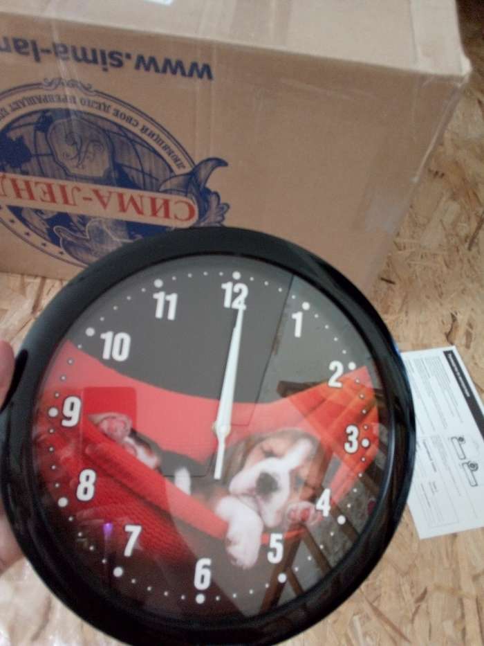 Фотография покупателя товара Часы настенные, d-28 см, детские, "Щеночек", бесшумные