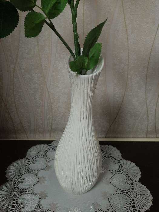Фотография покупателя товара Ваза керамическая "Лиза", настольная, белая, 32 см