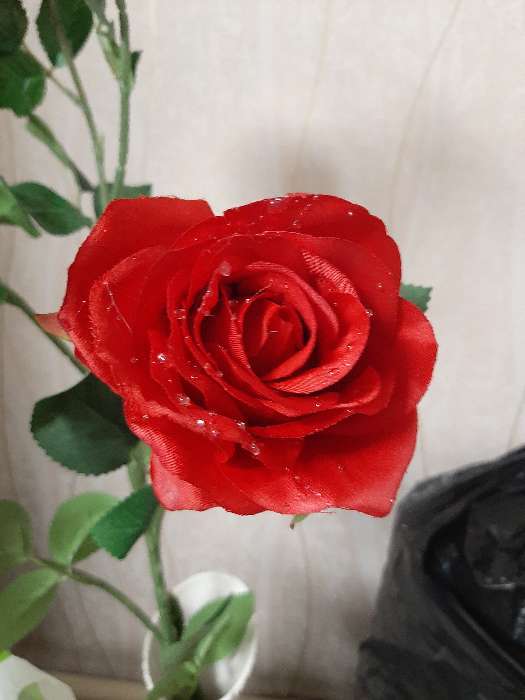Фотография покупателя товара Цветы искусственные куст розы капля 90 см розовый - Фото 4