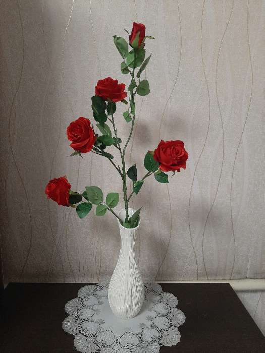 Фотография покупателя товара Цветы искусственные куст розы капля 90 см розовый - Фото 6