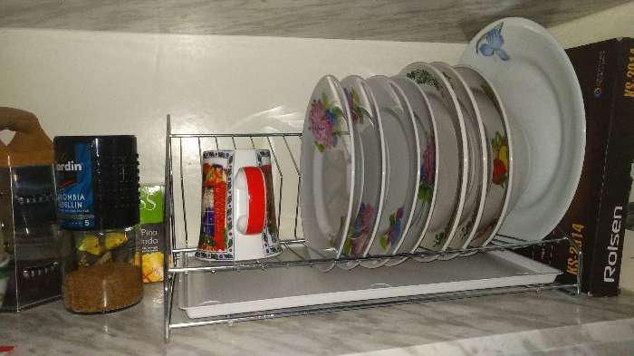 Фотография покупателя товара Сушилка для посуды «Мини», 39×25×15 см, цинк - Фото 2
