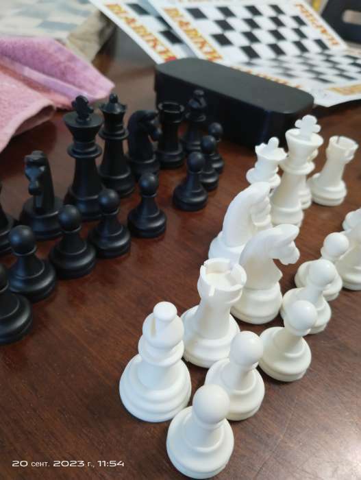 Фотография покупателя товара Шахматные фигуры, король h-6.2 см, пешка h-3.2 см, черно-белые