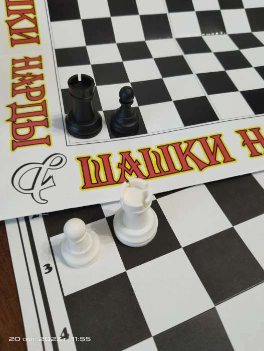Фотография покупателя товара Шахматные фигуры, король h-6.2 см, пешка h-3.2 см, черно-белые - Фото 5