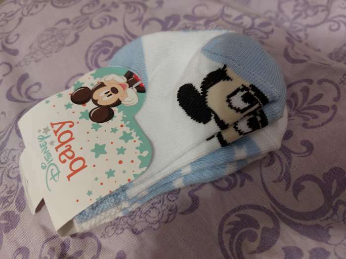 Фотография покупателя товара Носки детские Mickey Mouse, белые, голубые, 6-8 см - Фото 1