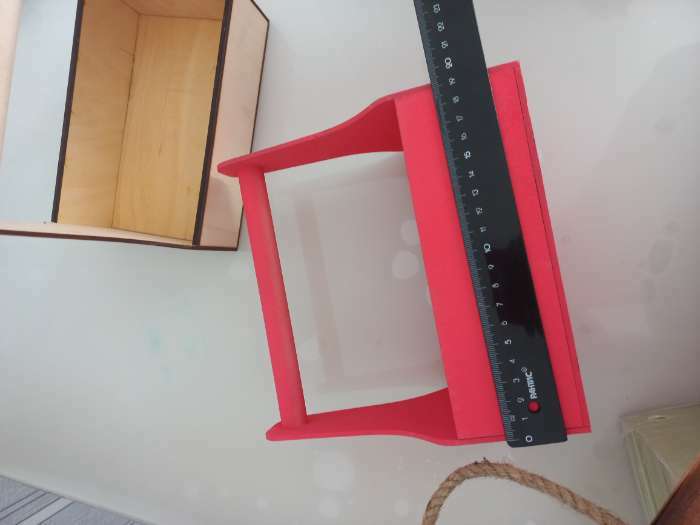 Фотография покупателя товара Кашпо деревянное 20×12.5×20 см Стелла Моно, с ручкой, розовый Дарим Красиво