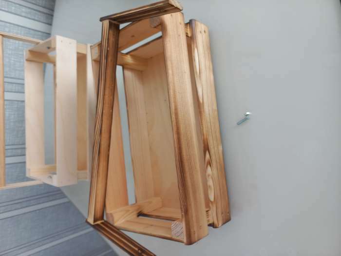 Фотография покупателя товара Кашпо деревянное 24.5×13.5×9 см "Двушка Лайт", двухреечное, обжиг Дарим Красиво