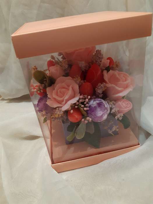 Фотография покупателя товара Коробка подарочная для цветов с вазой и PVC окнами складная, упаковка, «С Любовью», 16 х 23 х 16 см - Фото 4