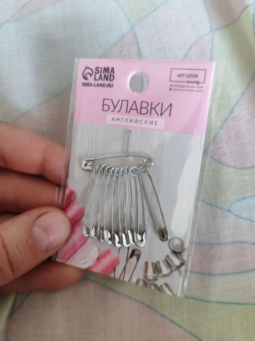 Фотография покупателя товара Булавки английские, 45 мм, 10 шт., цвет серебряный - Фото 2
