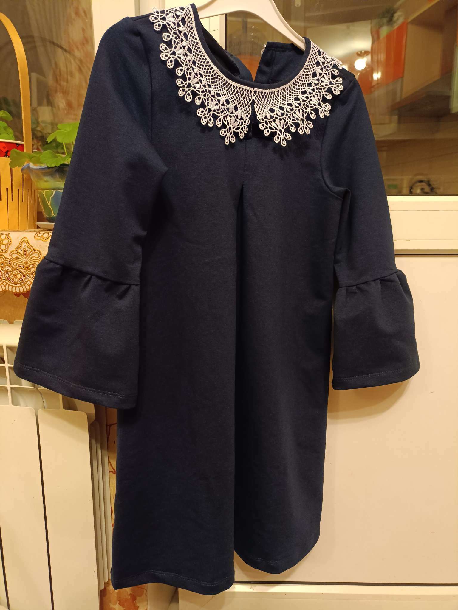 Фотография покупателя товара Платье для девочки, цвет темно-синий, рост 122 см (64) - Фото 1