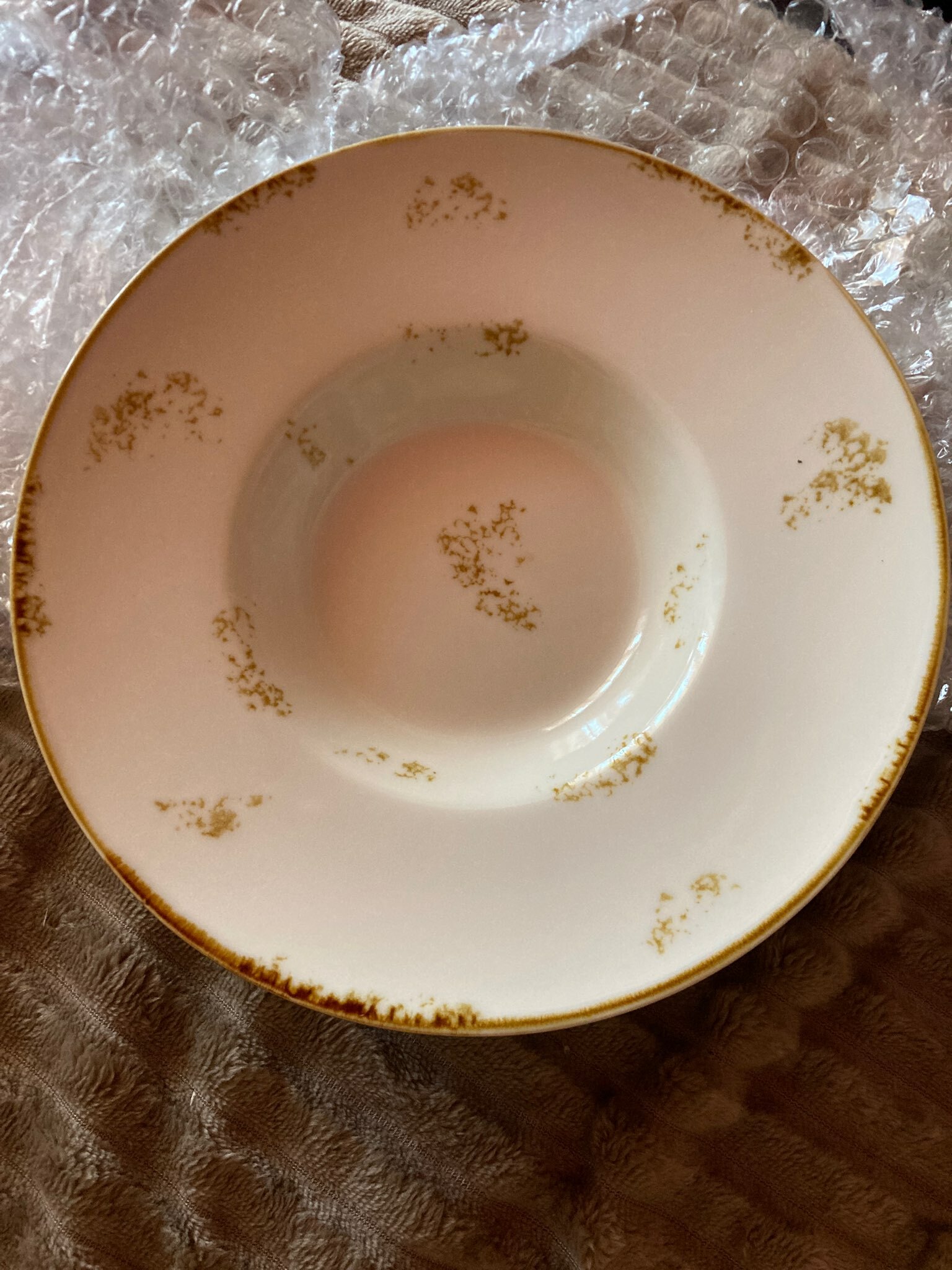 Фотография покупателя товара Тарелка для пасты Доляна Organic Gold, 150 мл, d=21 см, фарфор, белая - Фото 3