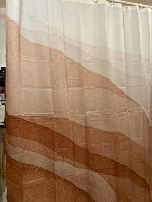 Фотография покупателя товара Штора для ванны Доляна «Беж», с люверсами, 180×180 см, полиэстер - Фото 1