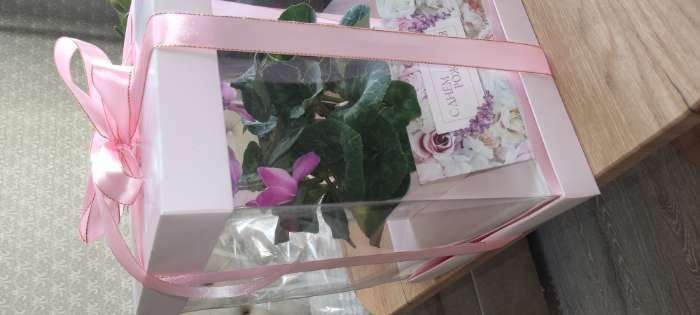 Фотография покупателя товара Коробка подарочная для цветов с вазой и пластиковыми окнами складная, упаковка, With love, 23×30×23 см - Фото 37