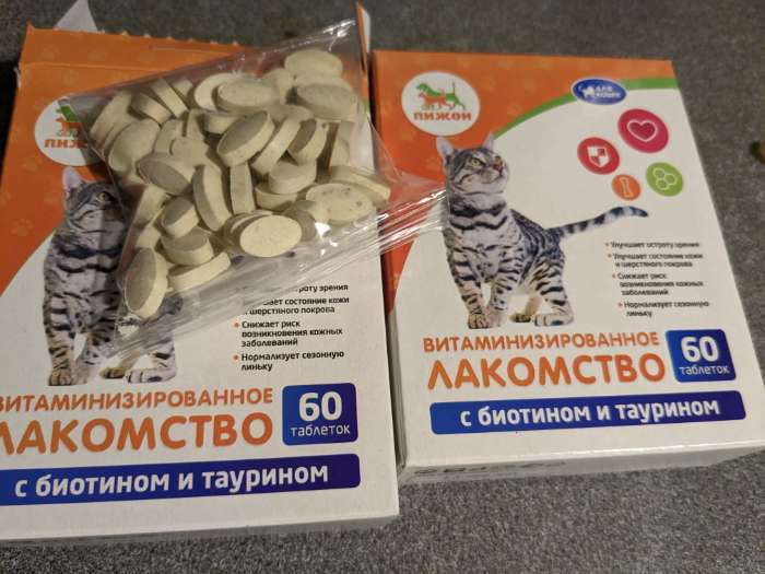 Фотография покупателя товара Лакомства "Пижон" для кошек, с биотином и таурином, 60 табл. - Фото 5