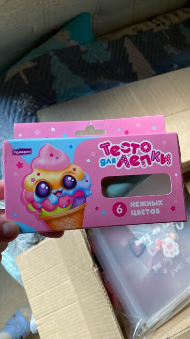 Фотография покупателя товара Тесто для лепки, в коробке 6 цветов по 25 г, нежные цвета - Фото 1