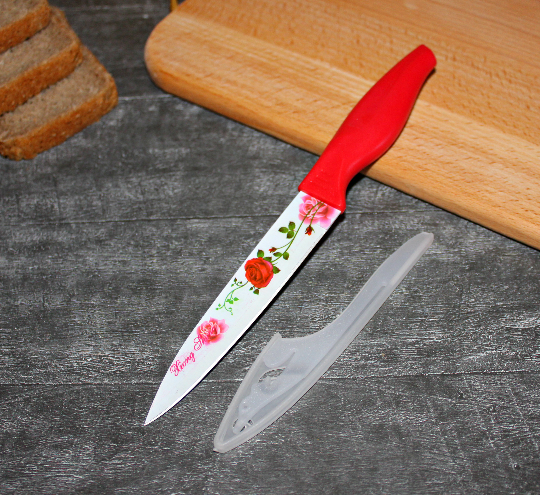 Фотография покупателя товара Нож кухонный с антиналипающим покрытием «Норберт», лезвие 12 см, цвет МИКС