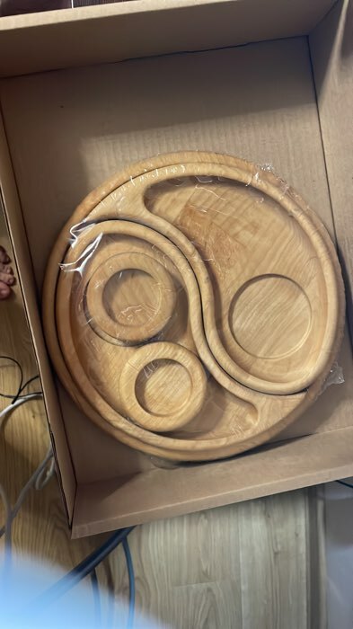 Фотография покупателя товара Подарочный набор деревянной посуды Adelica «Инь-янь», менажница 2 шт, поднос, подсвечник 2 шт, берёза - Фото 4