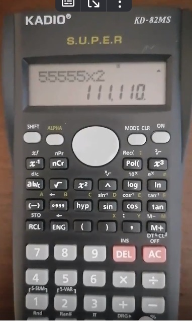 Фотография покупателя товара Калькулятор инженерный с крышкой чехлом 10 - разрядный KK - 82MS, двухстрочный - Фото 1