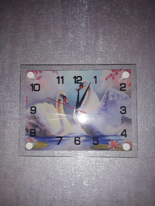 Фотография покупателя товара Часы настенные, интерьерные "Пара лебедей", бесшумные, 20 х 26 см