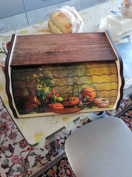 Фотография покупателя товара Хлебница деревянная Доляна «Клад», 20×28,5×13 см - Фото 1