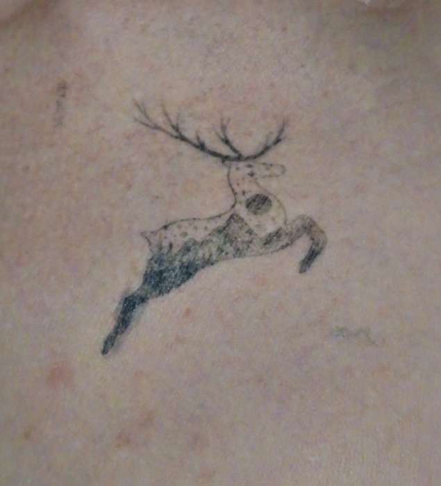 Фотография покупателя товара Татуировка на тело синяя водостойкая "Горный олень" 6х6 см - Фото 2