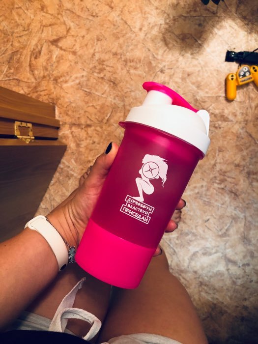 Фотография покупателя товара Шейкер спортивный «Доминируй, властвуй, приседай», розовый, с чашей под протеин, 500 мл - Фото 20