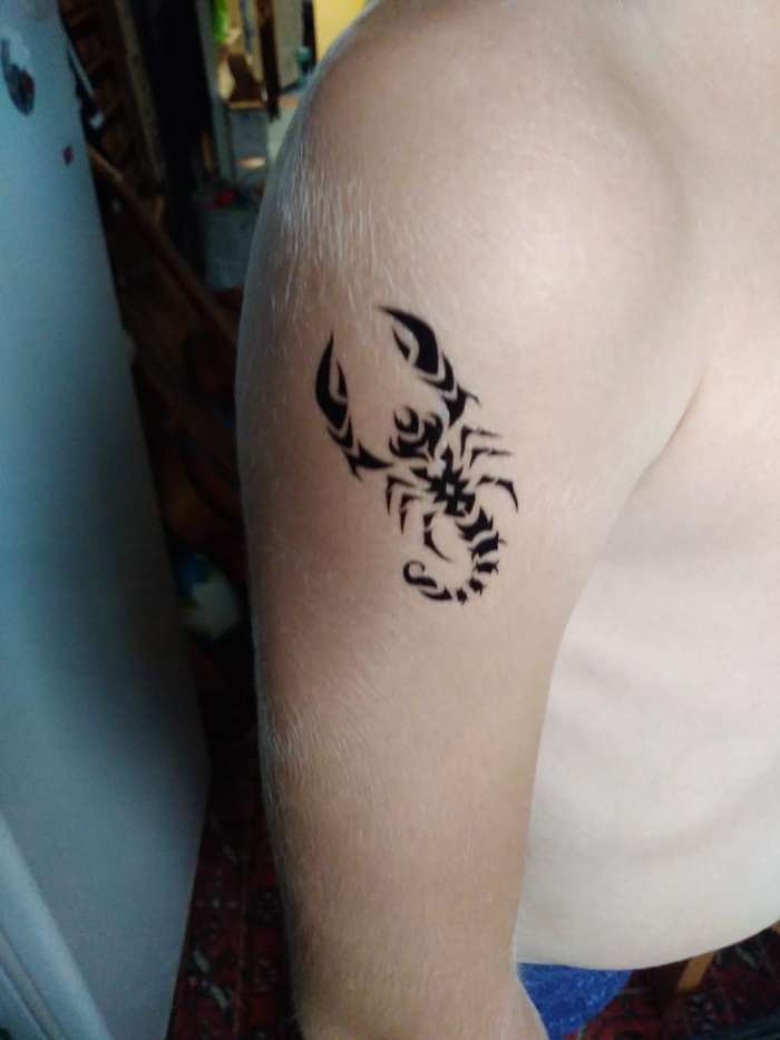 Фотография покупателя товара Татуировка на тело знак зодиака "Скорпион" 5,3х6,3 см - Фото 1