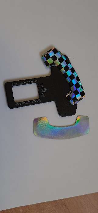Фотография покупателя товара Заглушка ремня безопасности, металлическая, черно-белый - Фото 1