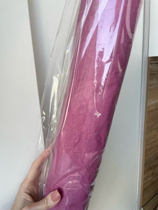 Фотография покупателя товара Бумага для декора и флористики, жатая, розовая, однотонная, двусторонняя, "Эколюкс", фуксия, рулон 1шт., 0,7 х 5 м