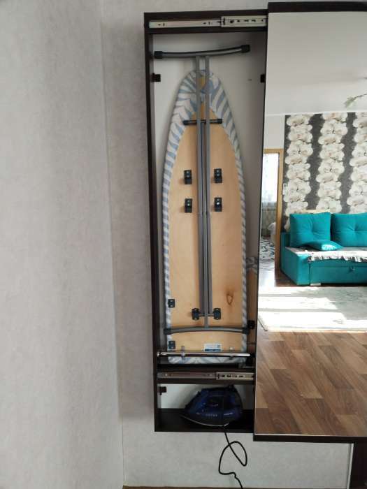 Фотография покупателя товара Шкаф пенал «Светлана», с зеркалом, с гладильной доской, 500×150×1740 мм, цвет дуб сонома - Фото 7