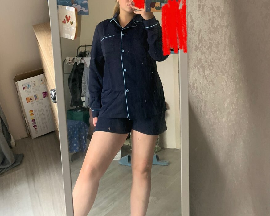 Фотография покупателя товара Пижама женская (рубашка, шорты) MINAKU: Light touch, золотая, размер 52 - Фото 1