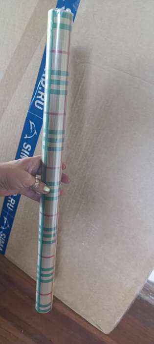 Фотография покупателя товара Бумага упаковочная крафт "Полоски", 0.6 x 10 м, 70 г/м² - Фото 6
