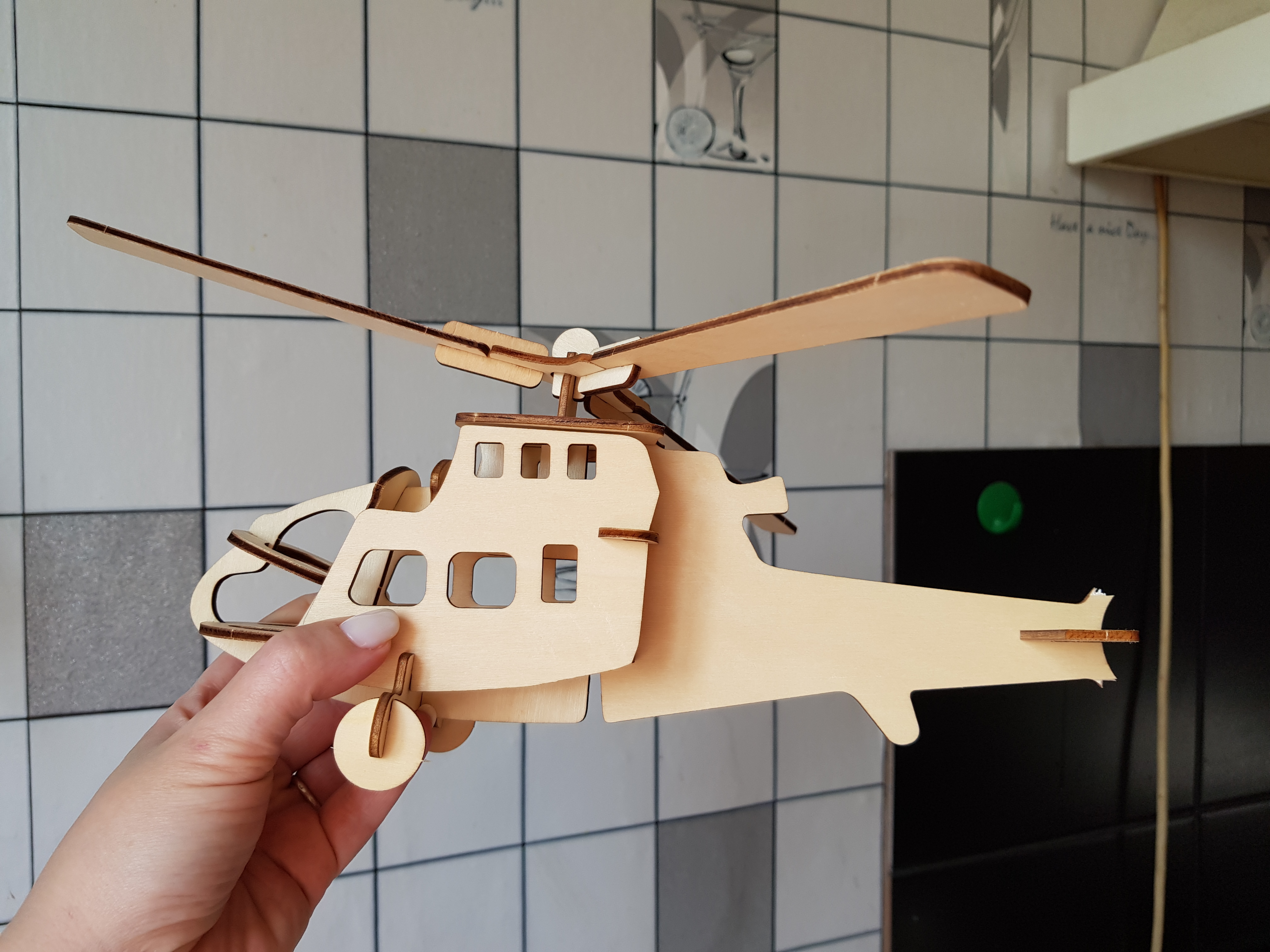 Фотография покупателя товара 3D-модель сборная деревянная Чудо-Дерево «Вертолёт» - Фото 1