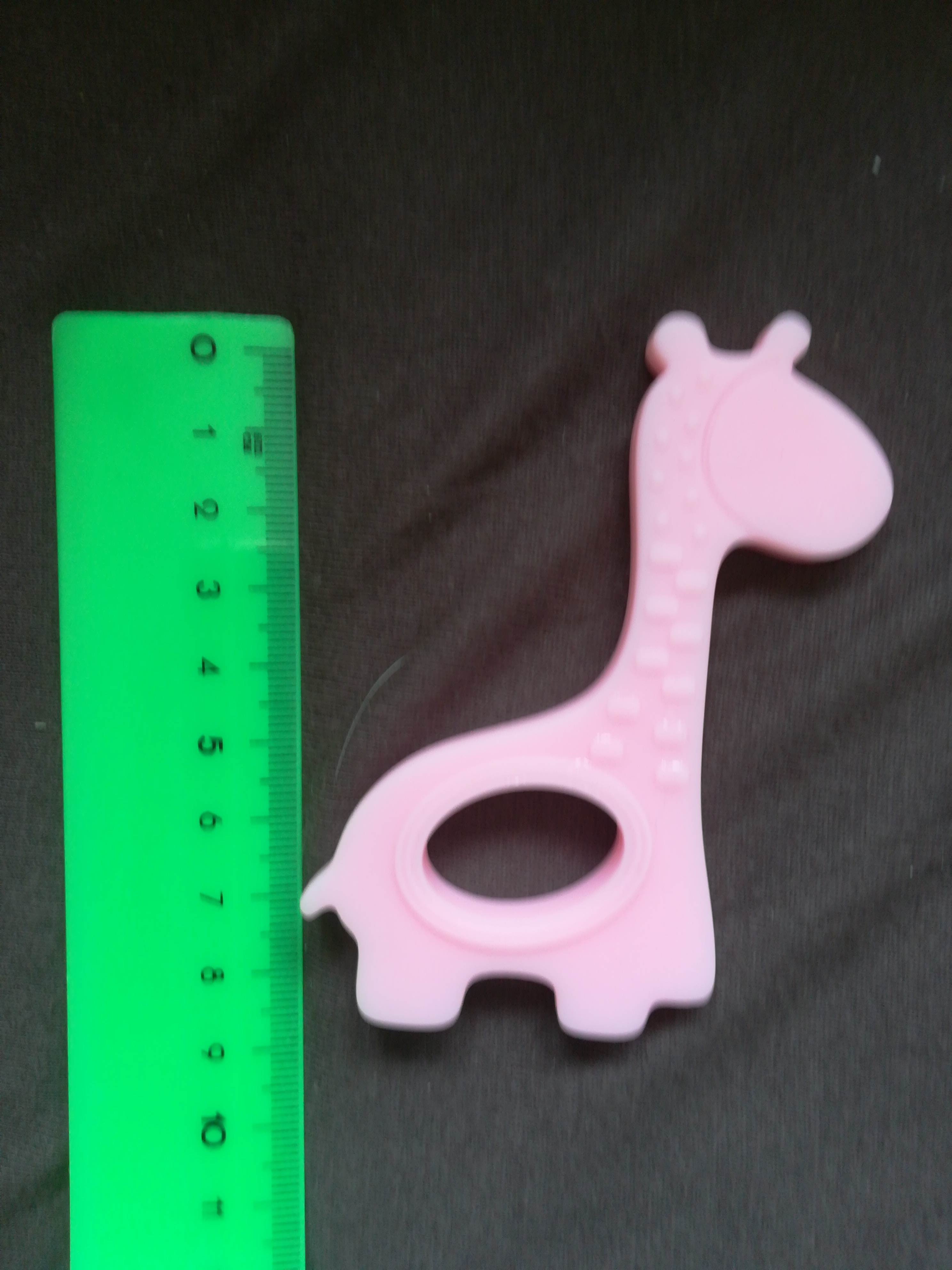 Фотография покупателя товара Прорезыватель силиконовый «Жирафик», цвет розовый